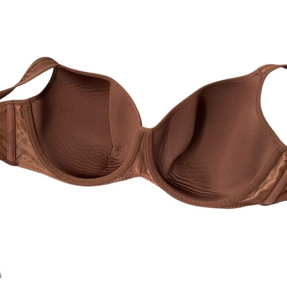 Cacique Chocolate Brown Underwire Padded Bra Adjustable Straps Womens 38DDD - Picture 3 of 5